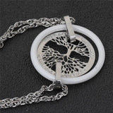 Ceramic Bracelet Stainless Steel Hollow Life Tree Circle Charm Bracelet