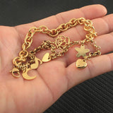Chain Bracelets Charm With Heart Moon Star Pendants Stainless Steel Jewelry
