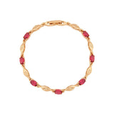 18ct Plated Red Zircon Bracelet for Women, Lead and Nickel Free