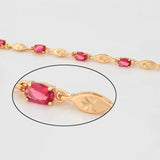 18ct Plated Red Zircon Bracelet for Women, Lead and Nickel Free