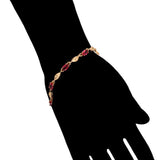 18ct Plated Red Zircon Bracelet for Women, Lead and Nickel Free