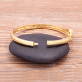 Copper Zircon Snake Cuff Bracelet Adjustable Bohemian Women's