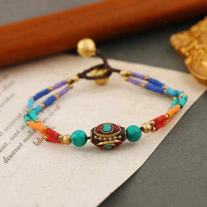 Tibetan Nepal Woven Bracelet Retro Bell Bracelet