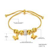 Stainless Steel Snake Chain Bracelet Butterfly Charm B22051