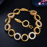 Yellow Plated Round CZ Tennis Bracelet Women's Jewelry Gift