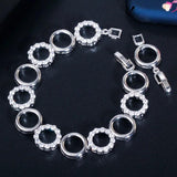 Yellow Plated Round CZ Tennis Bracelet Women's Jewelry Gift