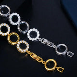 Yellow Plated Round CZ Tennis Bracelet Women's Jewelry Gift