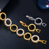 Yellow Plated Round CZ Tennis Bracelet Women's Jewelry Gift