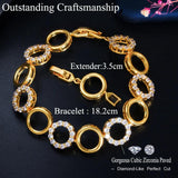 Yellow Plated Round CZ Tennis Bracelet Women's Jewelry Gift