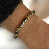 Vintage Natural Stone Ceramic Bracelet, Adjustable Ethnic Arm Accessory