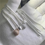 Silver Snake Chain Bracelet Heart Clasp Beads Charms DIY Jewelry