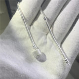 Silver Snake Chain Bracelet Heart Clasp Beads Charms DIY Jewelry
