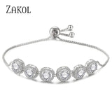 CZ Adjustable Chain Link Bracelet Crystal Women Bangles FSBP2067