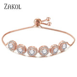 CZ Adjustable Chain Link Bracelet Crystal Women Bangles FSBP2067