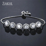CZ Adjustable Chain Link Bracelet Crystal Women Bangles FSBP2067
