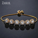 CZ Adjustable Chain Link Bracelet Crystal Women Bangles FSBP2067