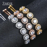 CZ Adjustable Chain Link Bracelet Crystal Women Bangles FSBP2067