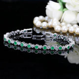 CWWZircons Green Crystal Bracelet with Zirconia Stones