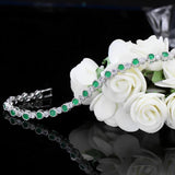 CWWZircons Green Crystal Bracelet with Zirconia Stones