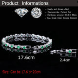 CWWZircons Green Crystal Bracelet with Zirconia Stones