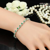 CWWZircons Green Crystal Bracelet with Zirconia Stones