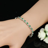 CWWZircons Green Crystal Bracelet with Zirconia Stones