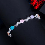 ThreeGraces Multicolor Zircon Water Drop CZ Bracelet BR216