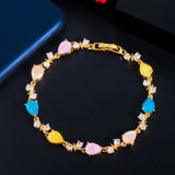 ThreeGraces Multicolor Zircon Water Drop CZ Bracelet BR216