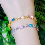 ThreeGraces Multicolor Zircon Water Drop CZ Bracelet BR216