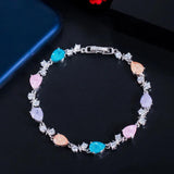 ThreeGraces Multicolor Zircon Water Drop CZ Bracelet BR216