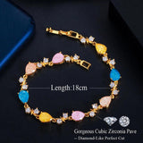 ThreeGraces Multicolor Zircon Water Drop CZ Bracelet BR216