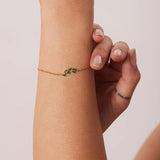 Uworld CZ Steel Bracelet for Women Thin Chain Bangle Golden Wrist Jewelry Gift