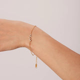 Uworld CZ Steel Bracelet for Women Thin Chain Bangle Golden Wrist Jewelry Gift