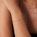 Uworld CZ Steel Bracelet for Women Thin Chain Bangle Golden Wrist Jewelry Gift