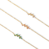 Uworld CZ Steel Bracelet for Women Thin Chain Bangle Golden Wrist Jewelry Gift