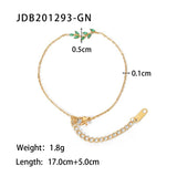 Uworld CZ Steel Bracelet for Women Thin Chain Bangle Golden Wrist Jewelry Gift