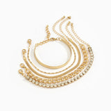 Geometric Rhinestone Bracelet Set Retro Party Jewelry
