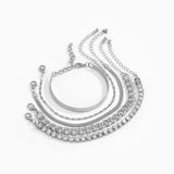 Geometric Rhinestone Bracelet Set Retro Party Jewelry