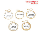 Geometric Rhinestone Bracelet Set Retro Party Jewelry