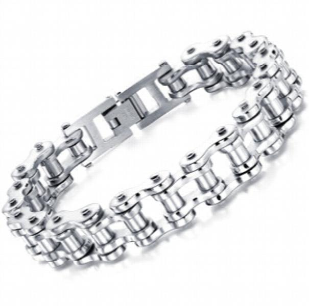 Stainless Steel Biker Wristband Men Motorcycle Chain Punk Rock Man Bracelet
