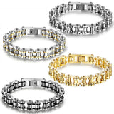 Stainless Steel Biker Wristband Men Motorcycle Chain Punk Rock Man Bracelet