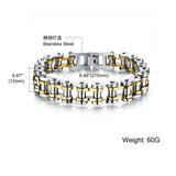 Stainless Steel Biker Wristband Men Motorcycle Chain Punk Rock Man Bracelet