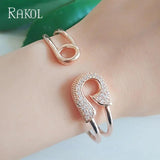CZ Stone Crystal Paper Clip Bangles Bracelets Wedding Jewelry