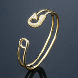 CZ Stone Crystal Paper Clip Bangles Bracelets Wedding Jewelry