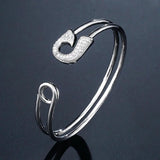 CZ Stone Crystal Paper Clip Bangles Bracelets Wedding Jewelry
