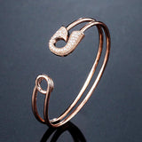 CZ Stone Crystal Paper Clip Bangles Bracelets Wedding Jewelry