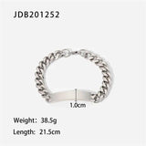 Youthway Stainless Steel Bracelet Cuban Link Chain Titanium Strip