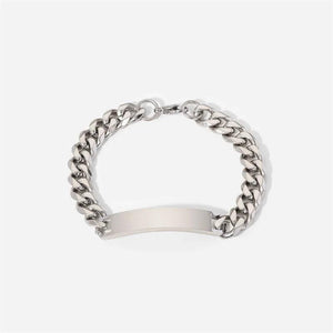 Youthway Stainless Steel Bracelet Cuban Link Chain Titanium Strip