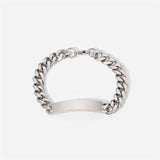 Youthway Stainless Steel Bracelet Cuban Link Chain Titanium Strip