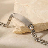Youthway Stainless Steel Bracelet Cuban Link Chain Titanium Strip